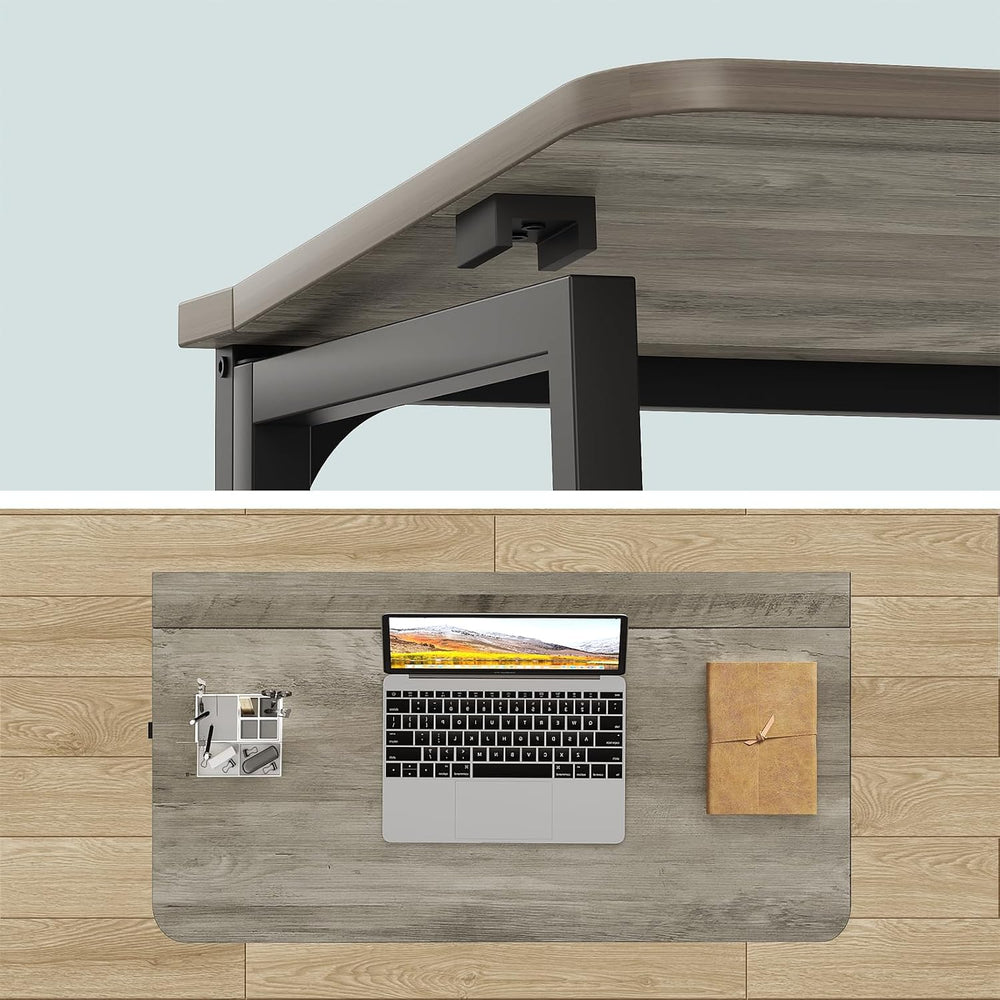 WOHOMO Folding Desk 31.5" Foldable Computer Table for Small Spaces GrayWash