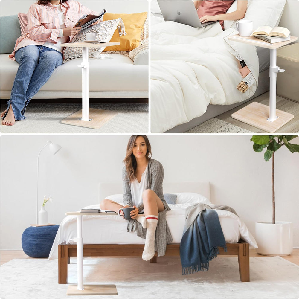 YUHFERA Sofa Armrest Tray Table for Couch - 360 Swivel Height Adjustable End ...