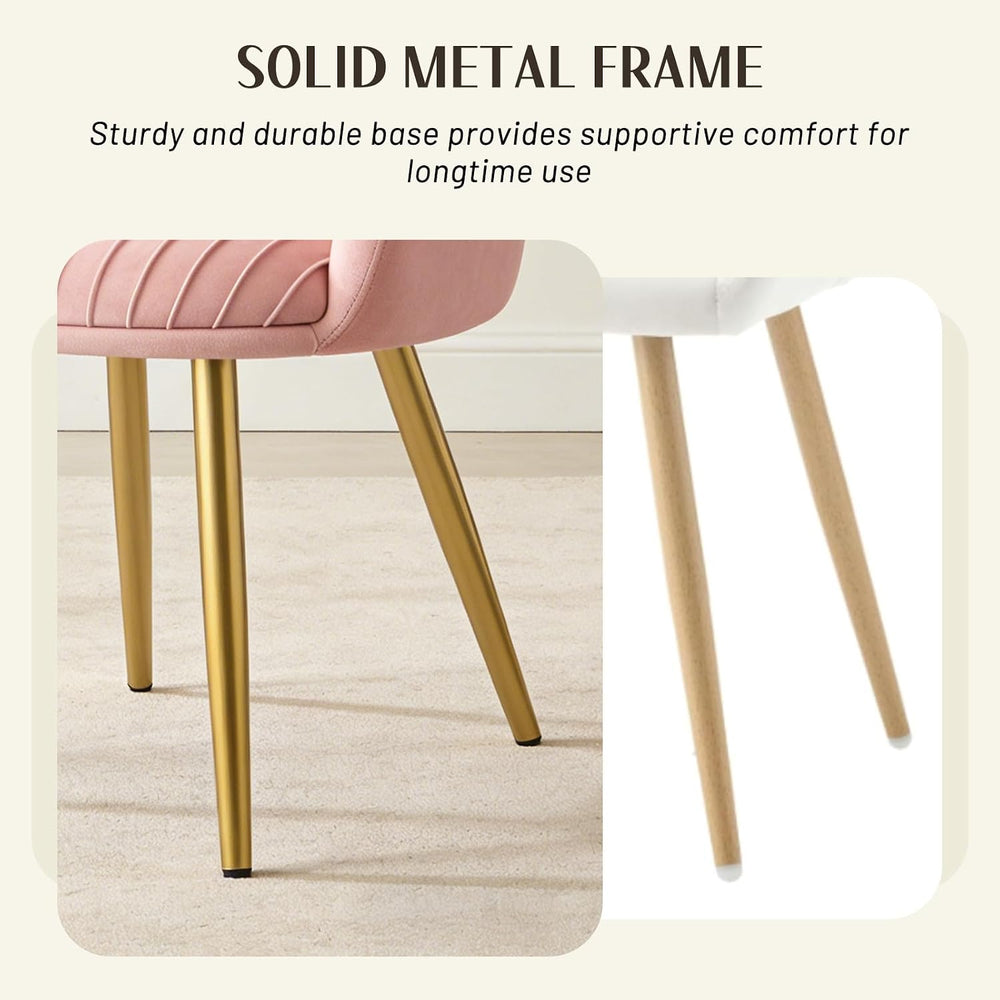 Accent Chairs Set of 2 Girls Desk Chair No Wheels Comfy for Makeup Vanity, 20...