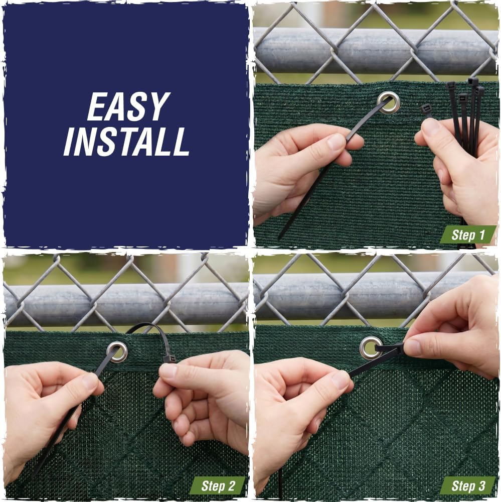 RUGGED RHINO Fence Privacy Screen 180 GSM Heavy Duty Mesh, 6x50 FT Green