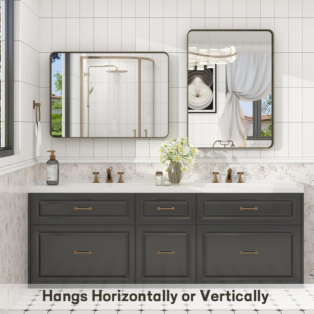 22x30 Inch Bronze Framed Bathroom Mirror