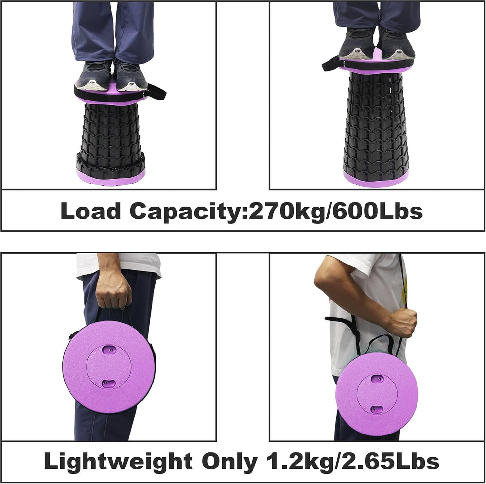 ALEVMOOM 2026 Collapsible Stool with Thick Cushion, H18.1 D10.24 Portable Tel...