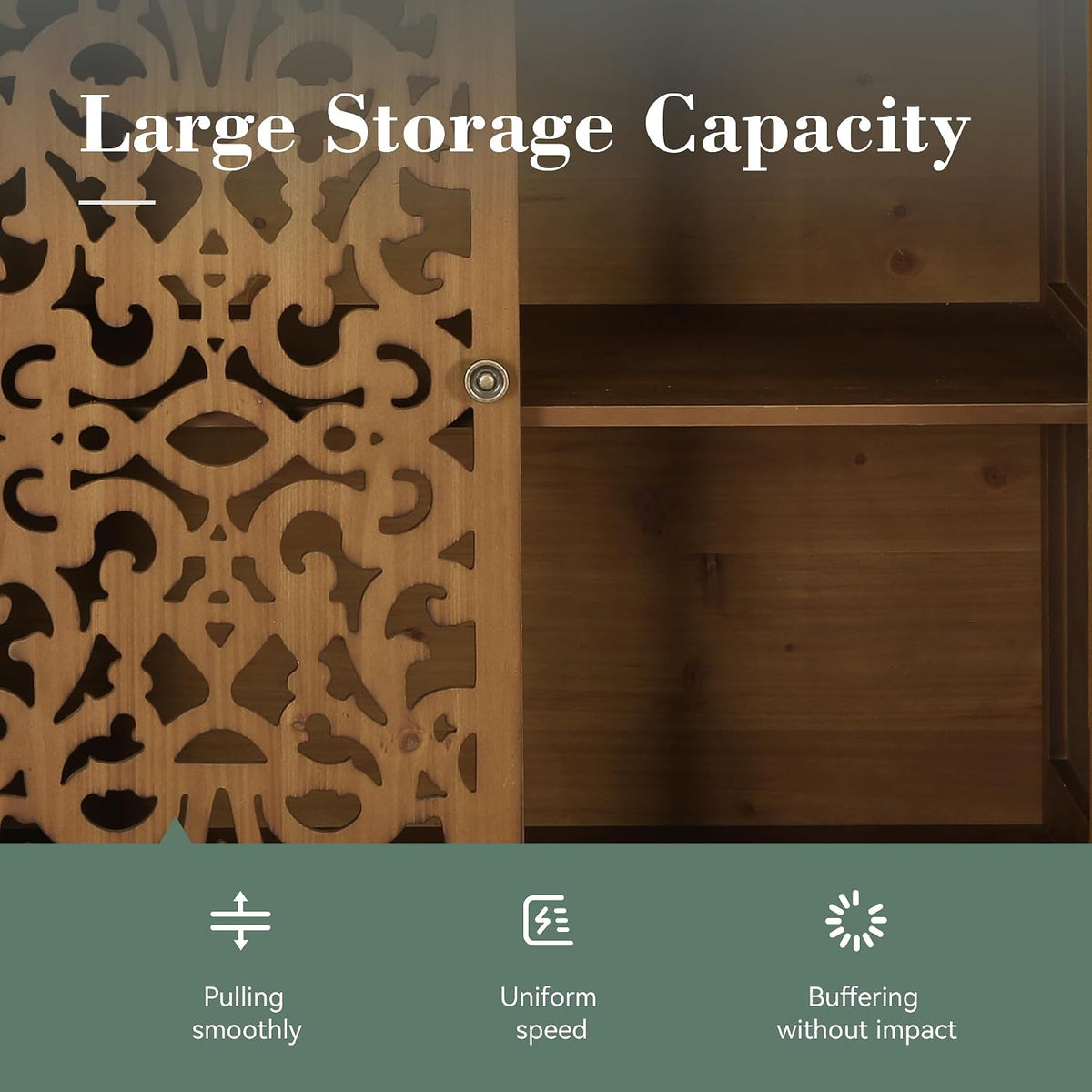 Sophia & William Entryway Buffet Cabinet with Storage, Brown Accent Cabinet