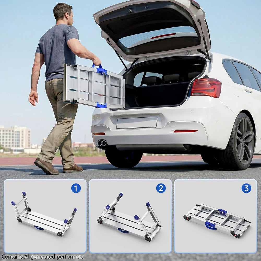 Loyoda Folding Work Platform for Adults, Portable Aluminum Step Stool 800lb
