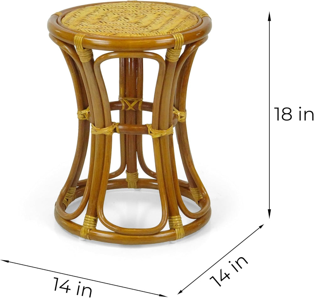 Breeze Handmade Rattan Wicker Stool Fully Assembled Colonial Color