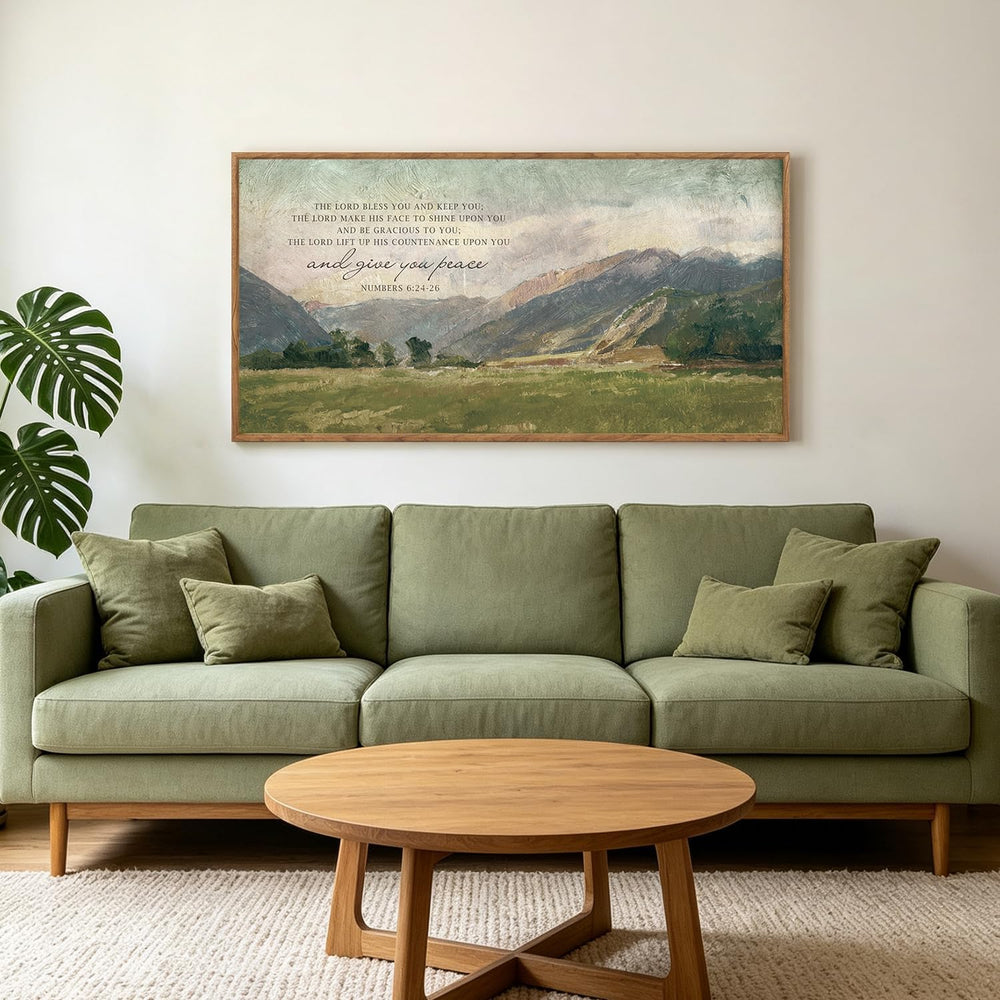 Aurlan Numbers 6:24-26 May the Lord Bless You Framed Wall Art 40x20 Inch