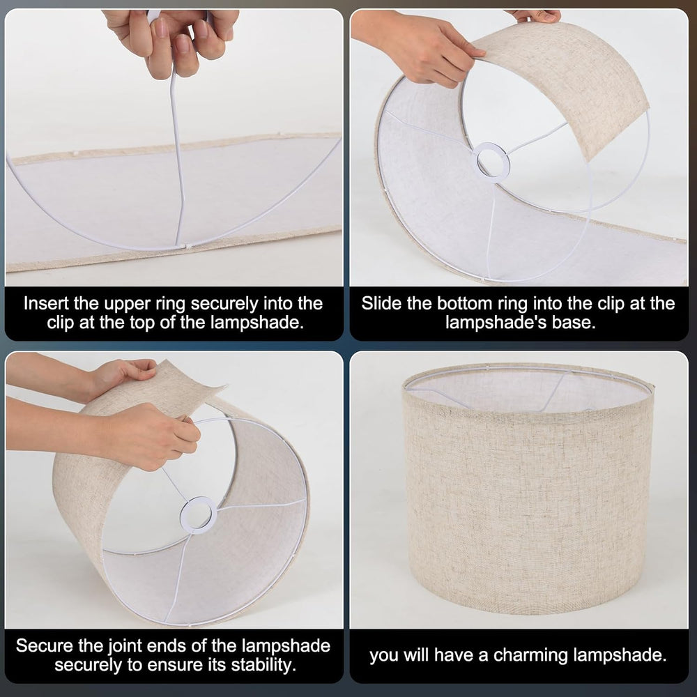 Beige Lamp Shade, Large Drum Lampshade 13''Top X 13'' Bottom ...
