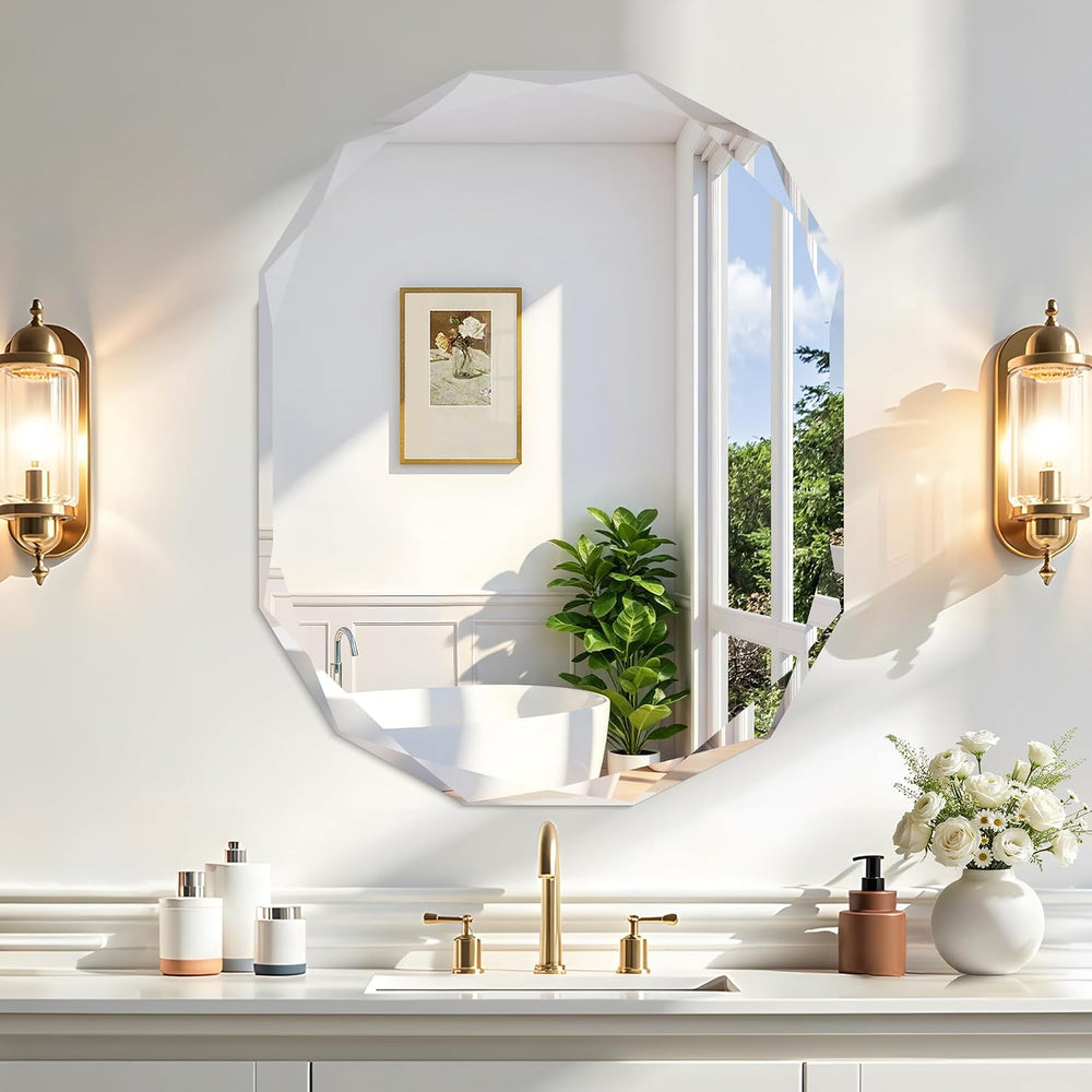 30x36 Inch Beveled Oval Bathroom Mirror