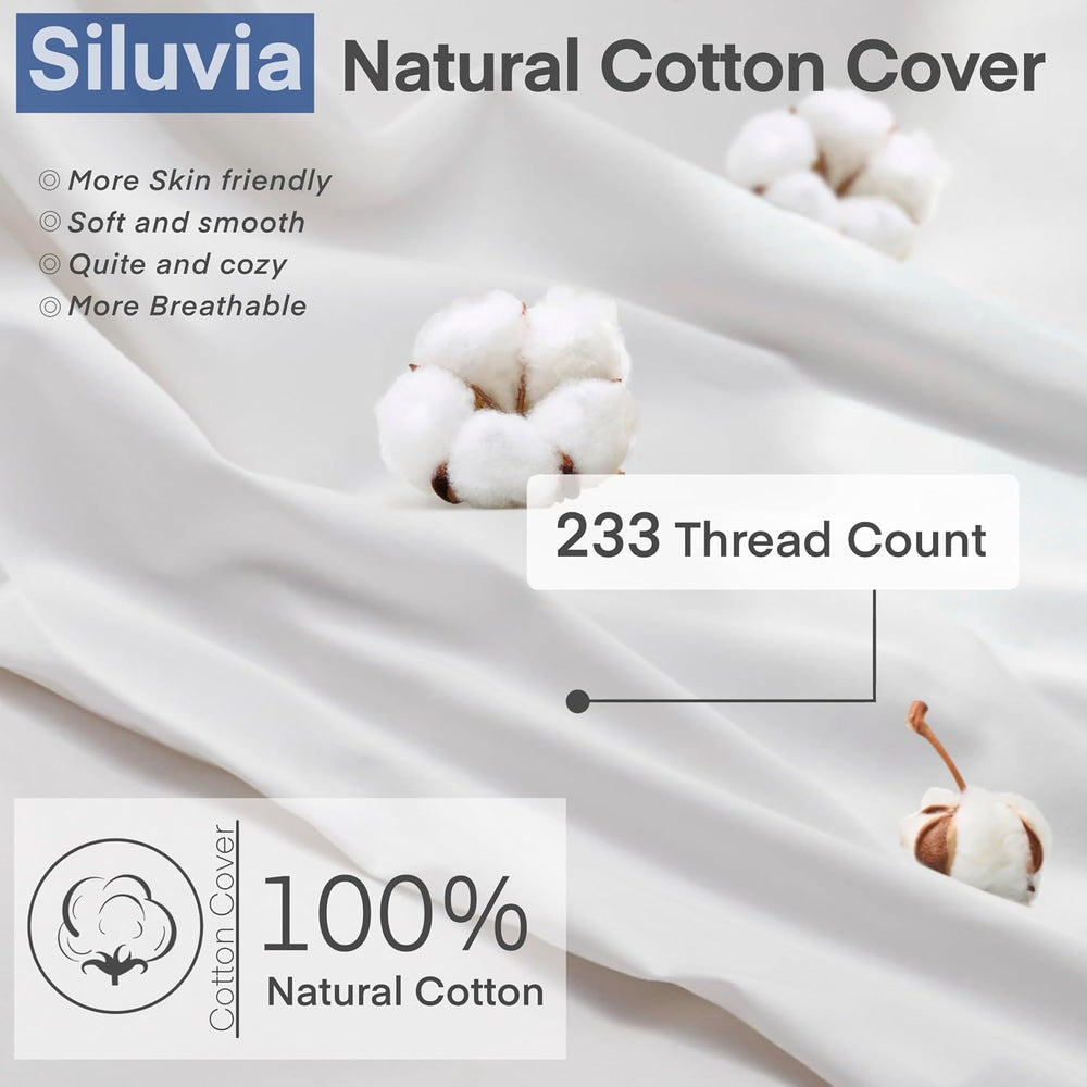 Siluvia 20x20 Down Alternative Pillow Insert 2 Pack, 100% Cotton Cover