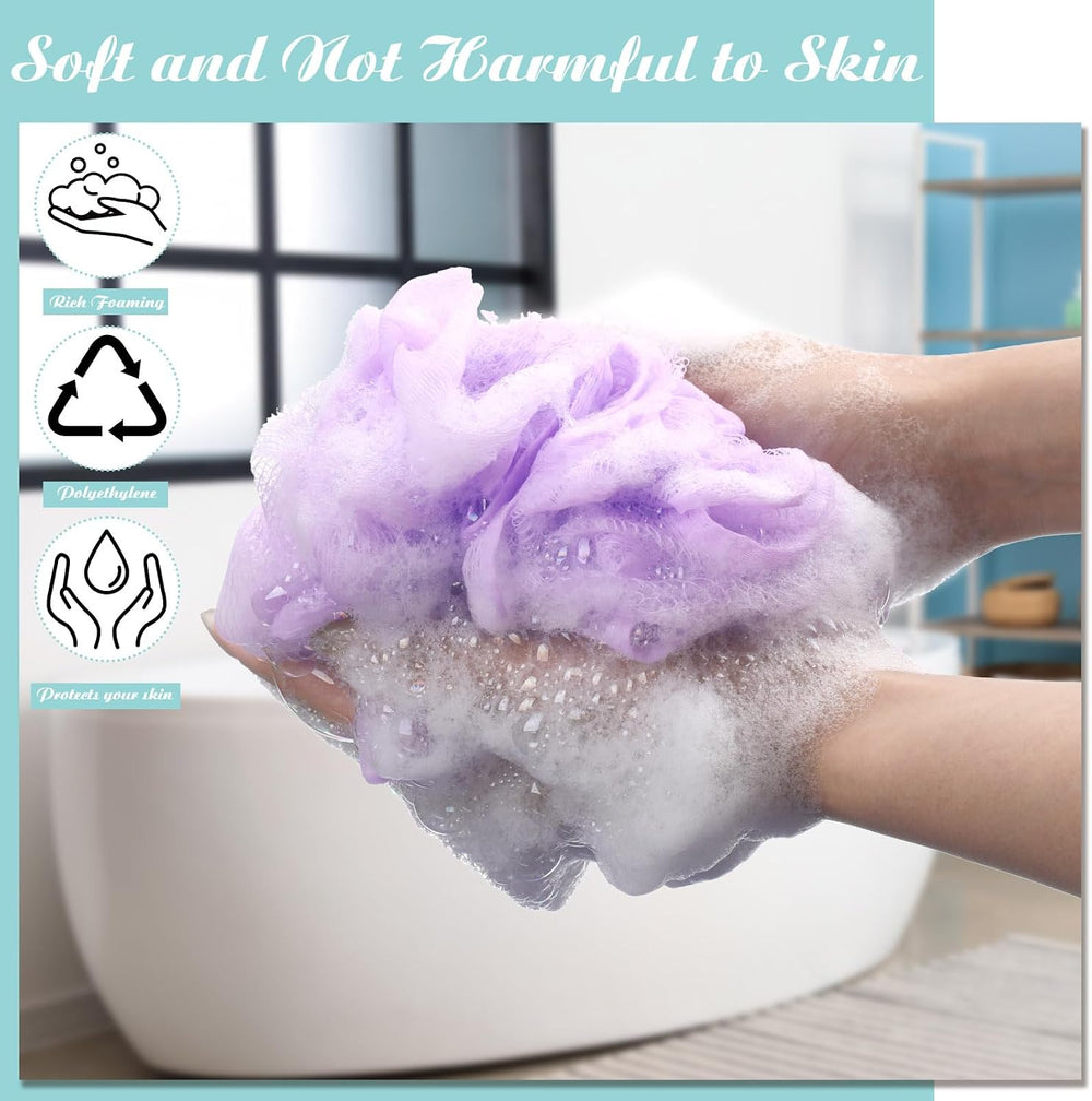 Nitial 50 Pcs Large Bath Shower Loofah Sponge Bulk 60g, Fresh Color