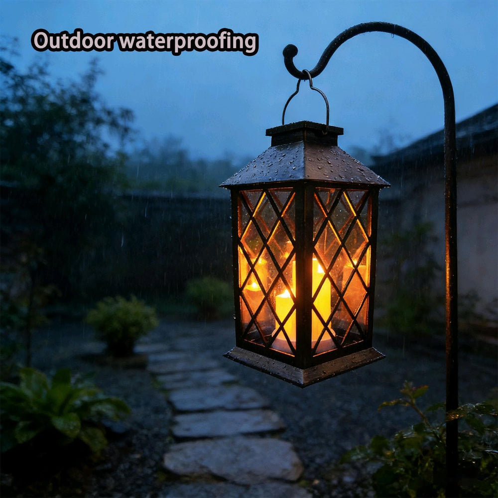 Solar Outdoor Lantern, Garden Hanging Waterproof Lanterns PVC Upgrade 3 LED F...