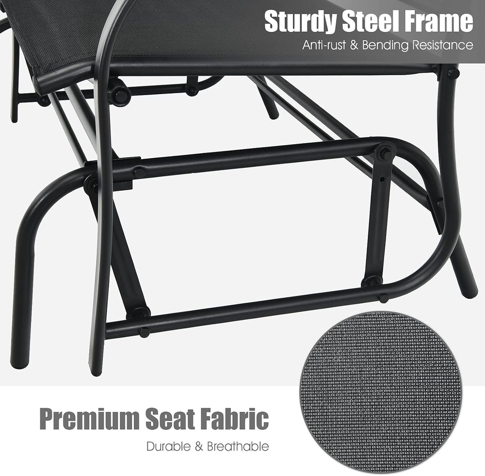 GIANTEX Patio Glider Benches for Outside, Swing Glider Chair w/Steel Frame