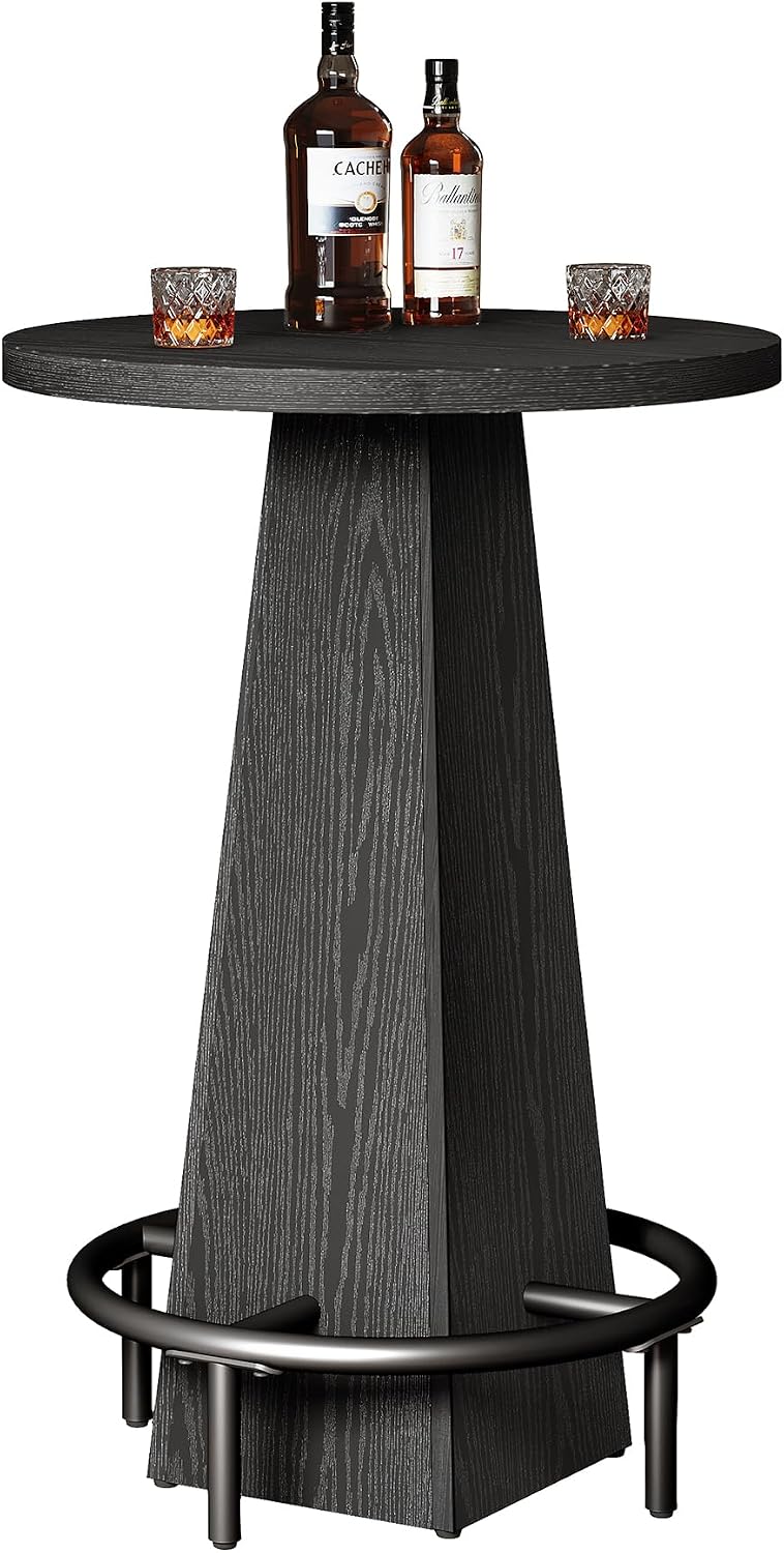 Tribesigns Bistro Pub Table, 37.4" High Round Bar Table for Small Bars
