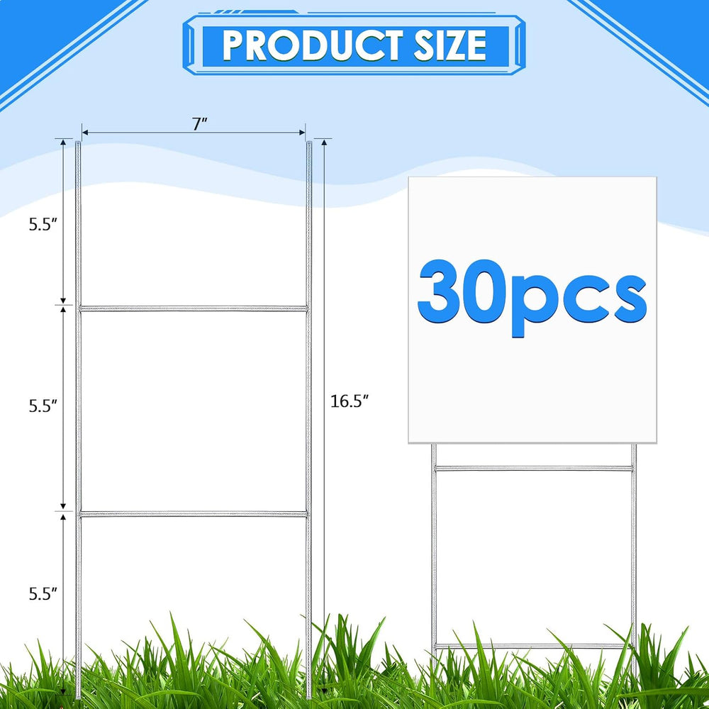30 Pcs Yard Sign Stakes 16.5'' x 7'' H Frame Wire, Halloween ...