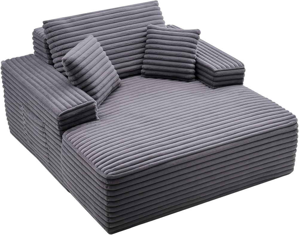 VEVOR Chaise Lounge Chair, 48 in Boneless Chaise Lounge Indoor, Modern Uphols...
