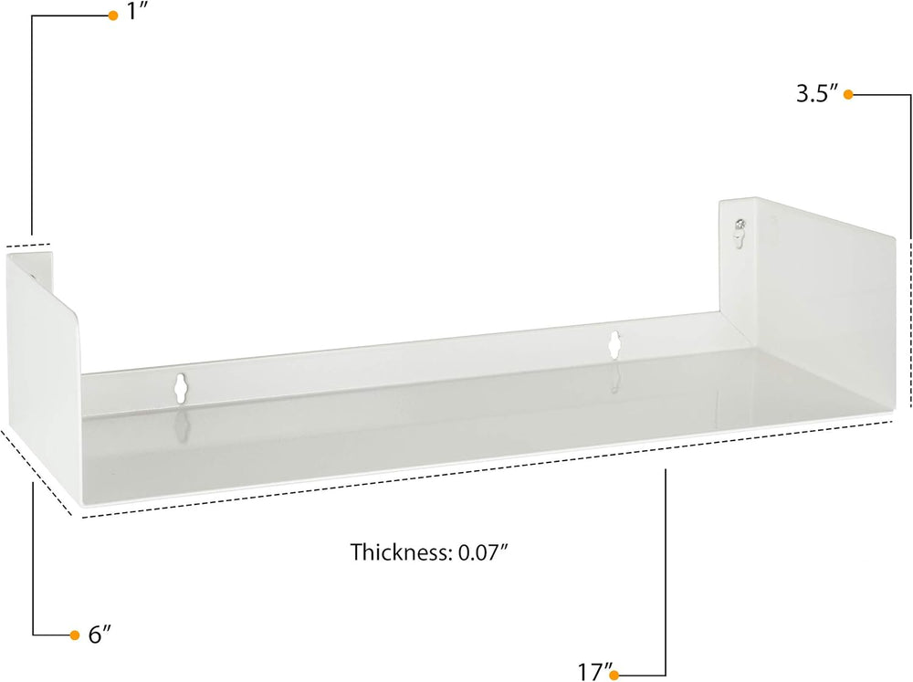 Wallniture Bali White Bookshelf and CD DVD Storage Shelf Set of 4, Metal Floa...