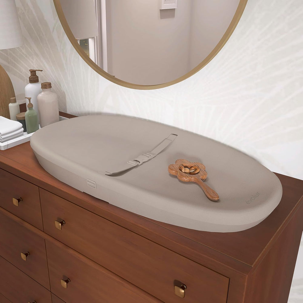 Evolur Eva Changing Pad, Waterproof EVA Foam, Safety Strap, Oat