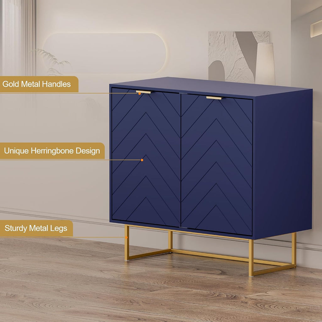 31'' Modern Sideboard Buffet with Storage for Living Room, Navy Blue