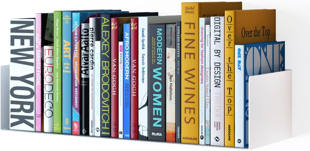 Wallniture Bali Sturdy Metal U Shape Bookshelf - Wall Mountable CD DVD Storag...