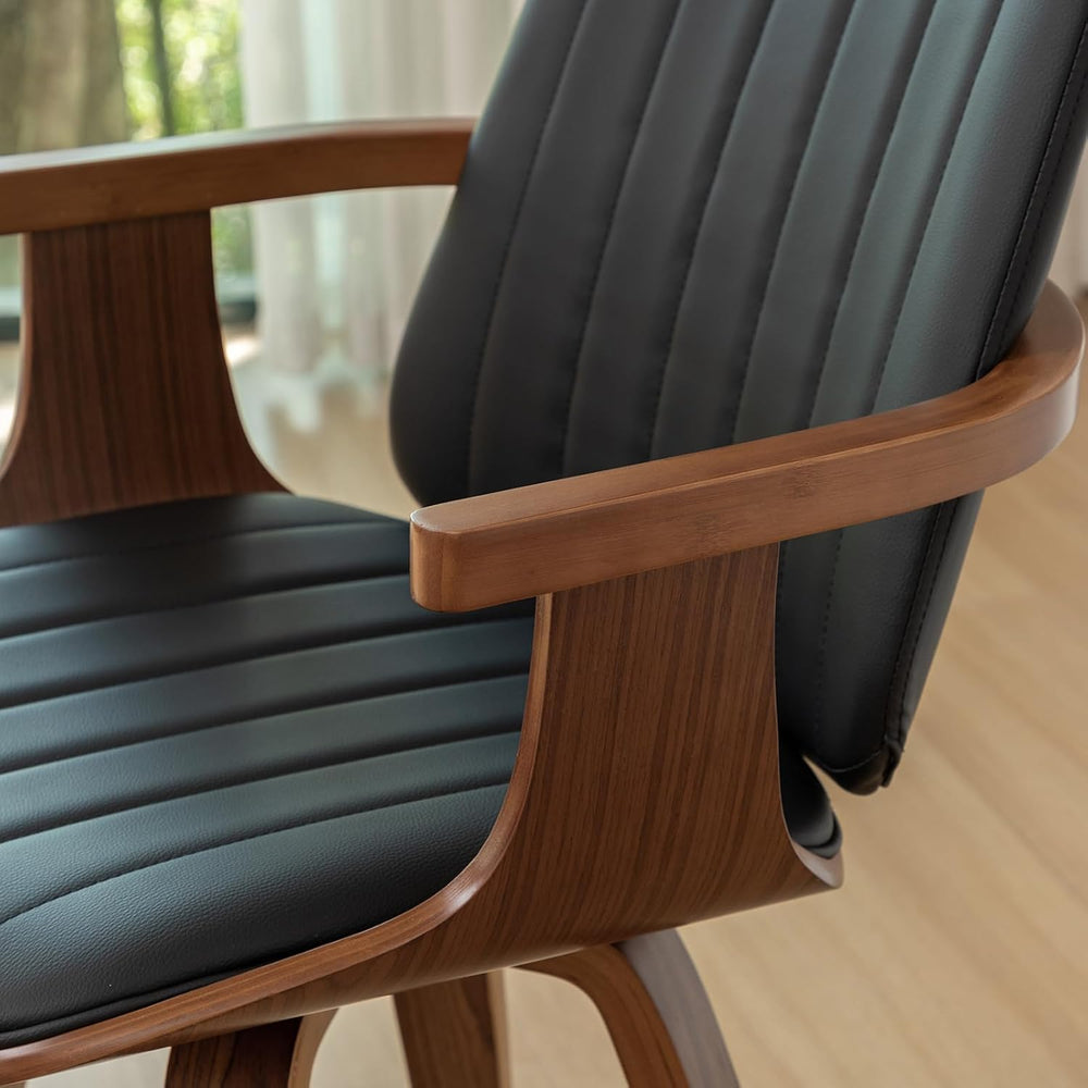 Swivel Dining Chairs, Set of 4 Kitchen Swivel Chairs with Walnut Finish