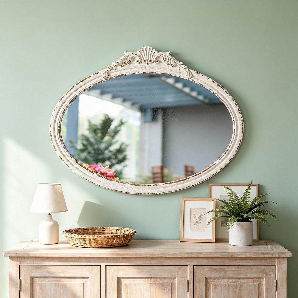 Vintage Oval Bathroom Mirrors for Over Sink 24" X 18"