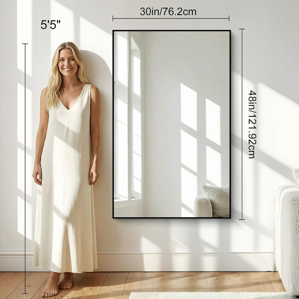 48" x 30" Bathroom Mirror for Wall, Metal Framed Rectangular Vanity...