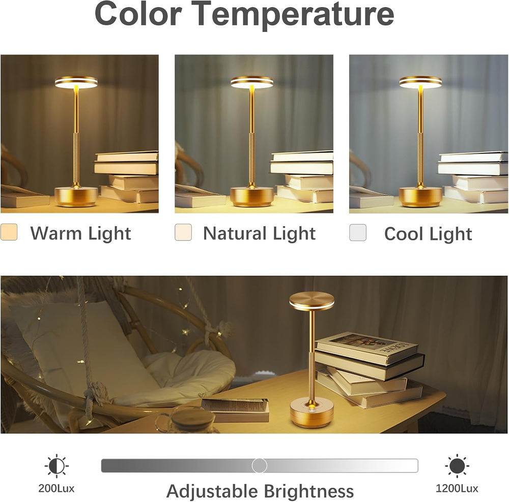 Hapfish Rechargeable Cordless Table Lamps, 5000mAh Battery Operated Lamp