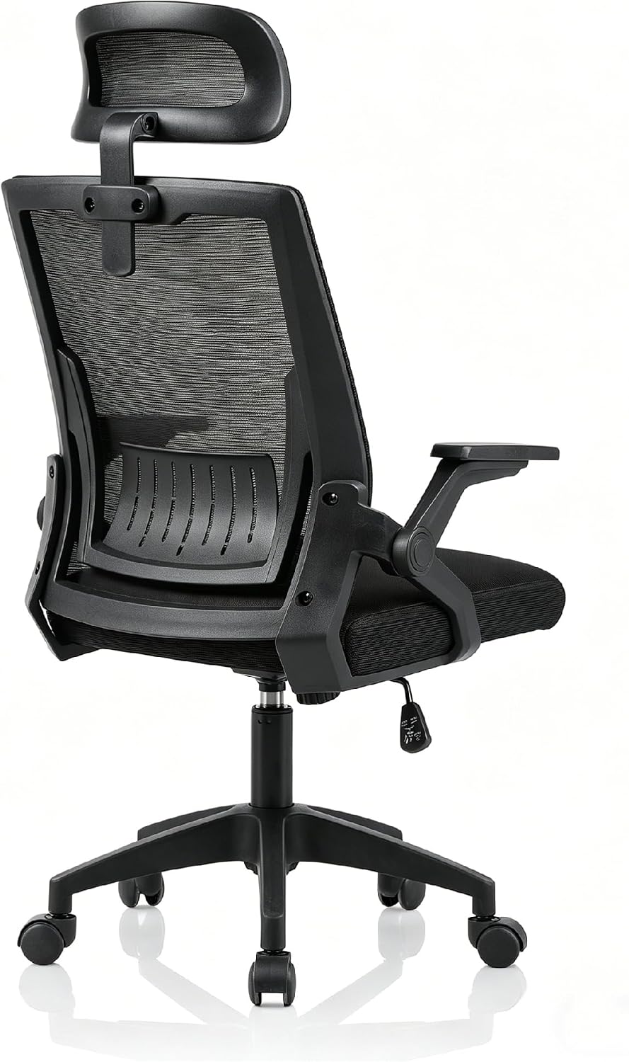 High Back Mesh Office Chair Small Desk Chairs with Flip-up Armrests,Black