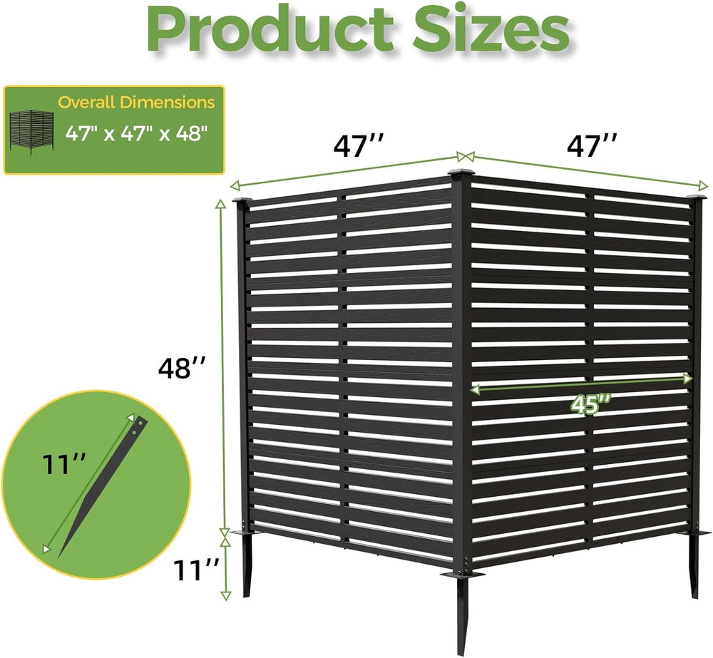 47" W x 48" H Air Conditioner Fence Panels, Pool Equipment Enclosur...
