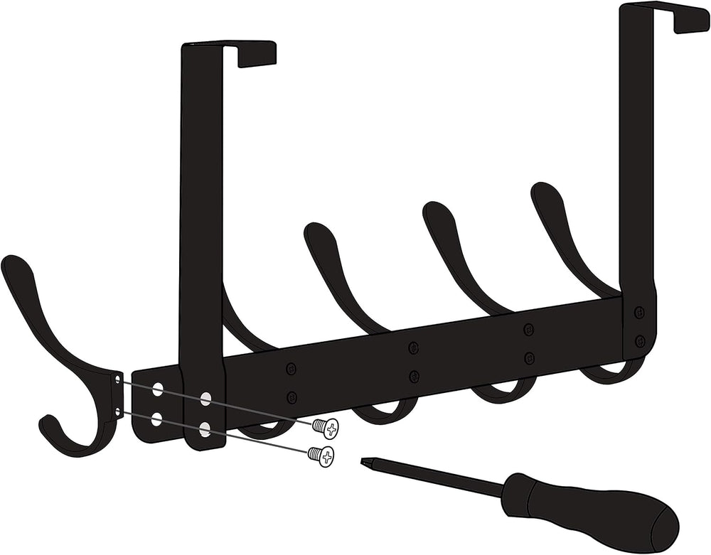 WEBI Over The Door Hook 5 Coat Hooks,Over The Door Towel Rack,Door Hanger Ove...