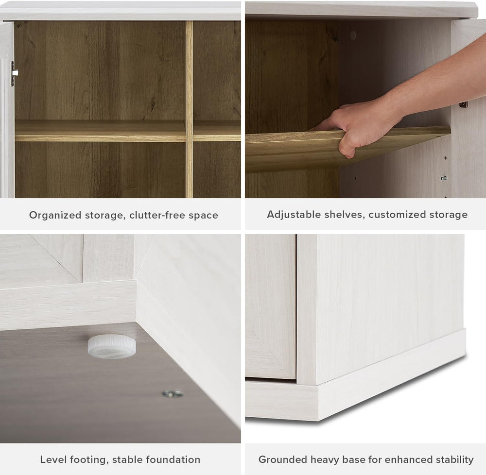 mopio Blake Storage Cabinet, Pantry (White Oak, Set of 2, Arched)