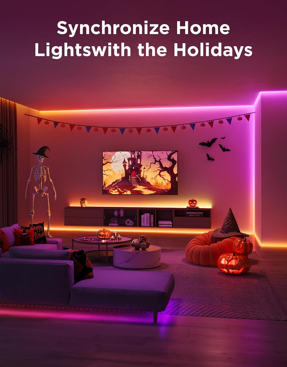 Govee RGBIC LED Strip Lights 32.8ft with Covers,Smart Control, APP, WiFi