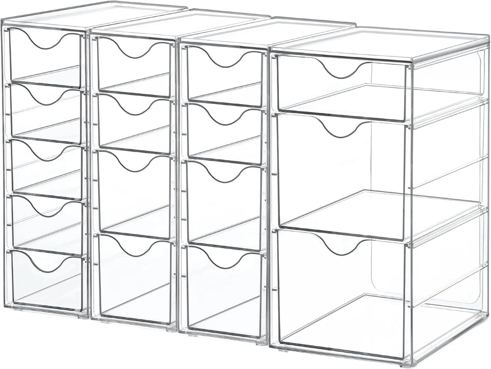 Vtopmart 4 Set Acrylic Desk Organizer with 16 Drawers for Office, Makeup