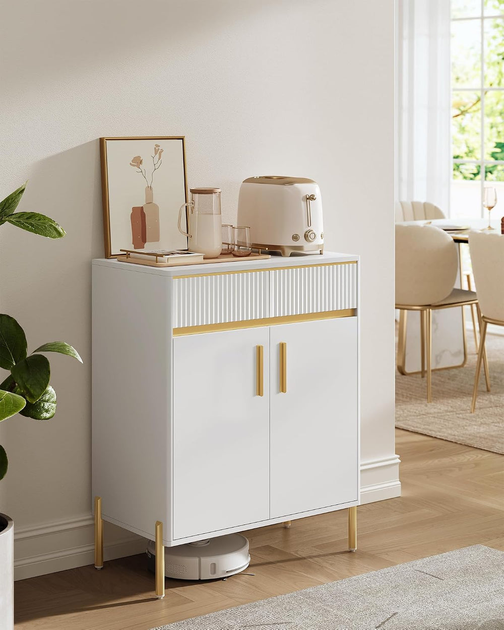 VASAGLE Buffet Cabinet with Countertop, Sideboard with Drawers