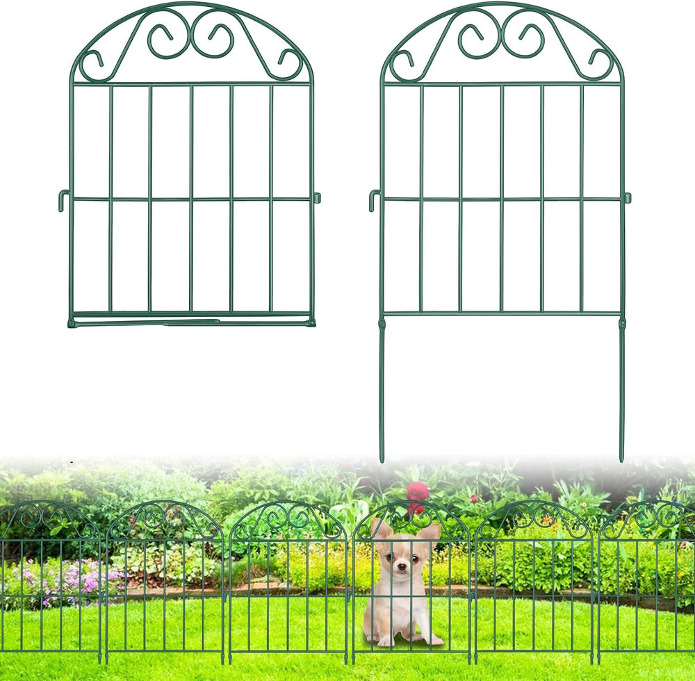 ADAVIN 24in Collapsible Garden Fence Border, 20 Panels Animal Barrier