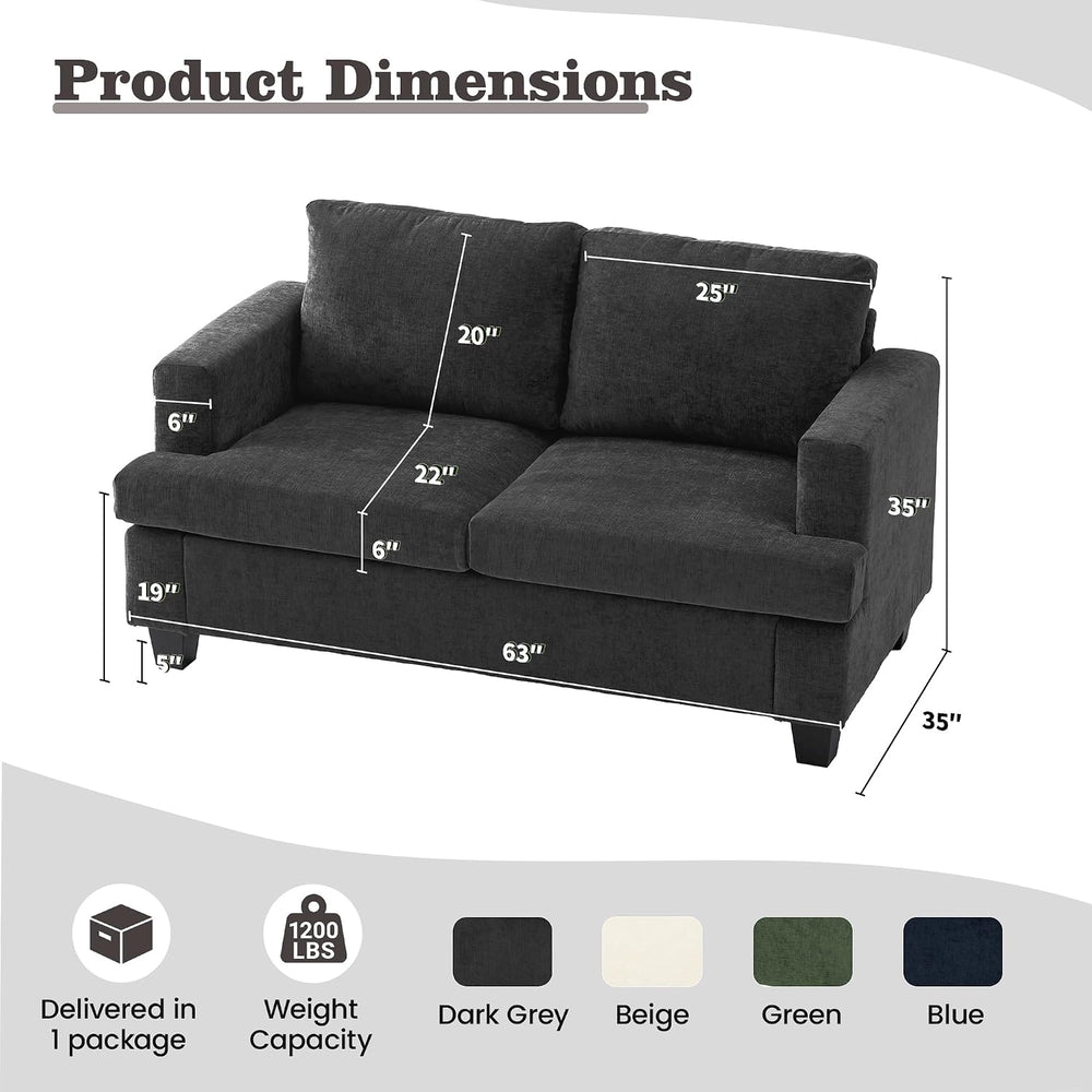 Apicizon Loveseat & 3 Seater Sofa Sets, 89" Couch Sofa Set for Livin...
