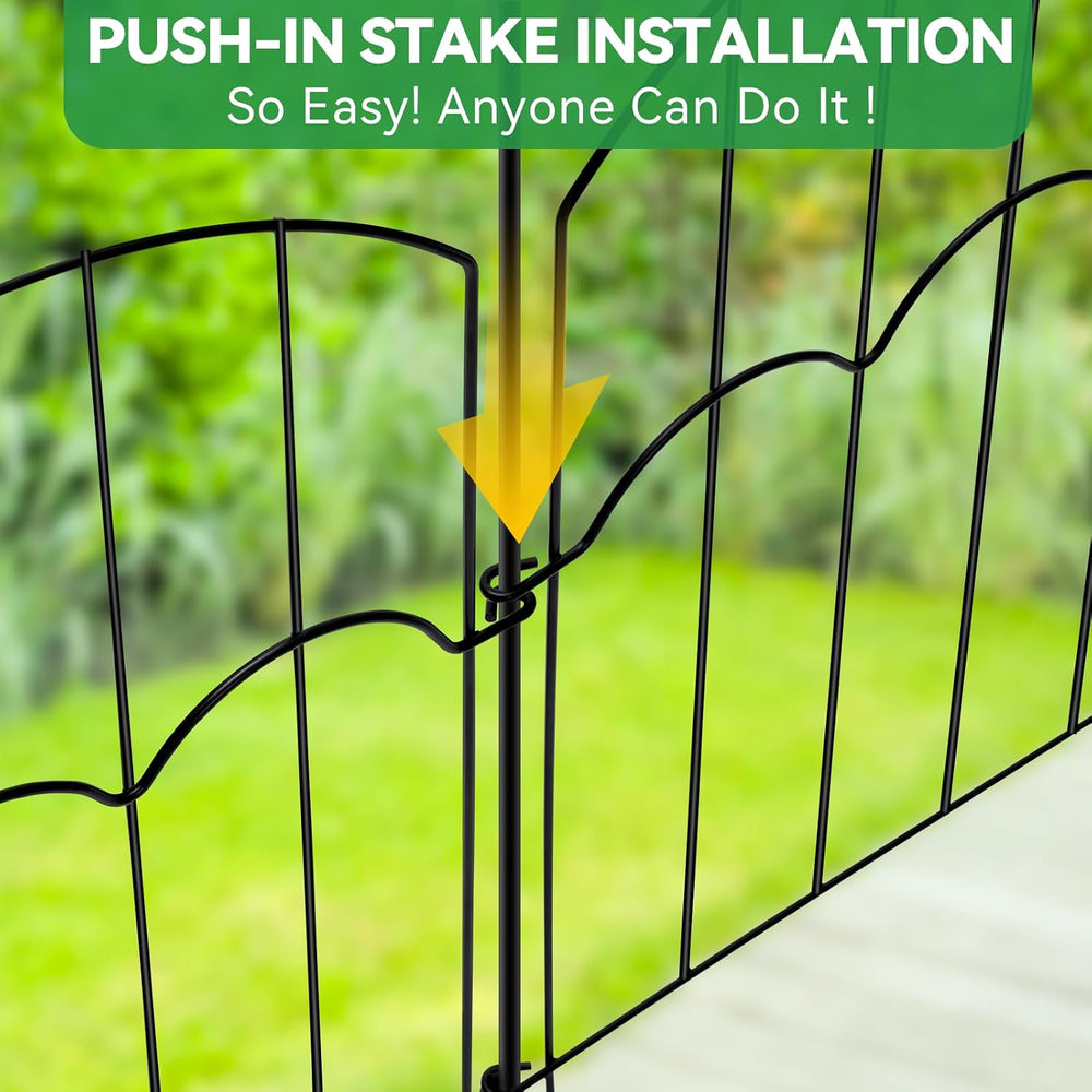 GOTGELIF 25 Panels Decorative Arched Garden Fence, 17''x27 FT No-Dig ...