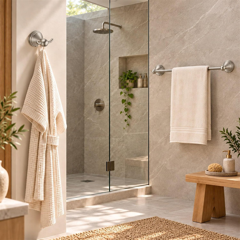 8Pcs Brushed Nickel Bathroom Accessories Set Towel Racks for Bathroom
