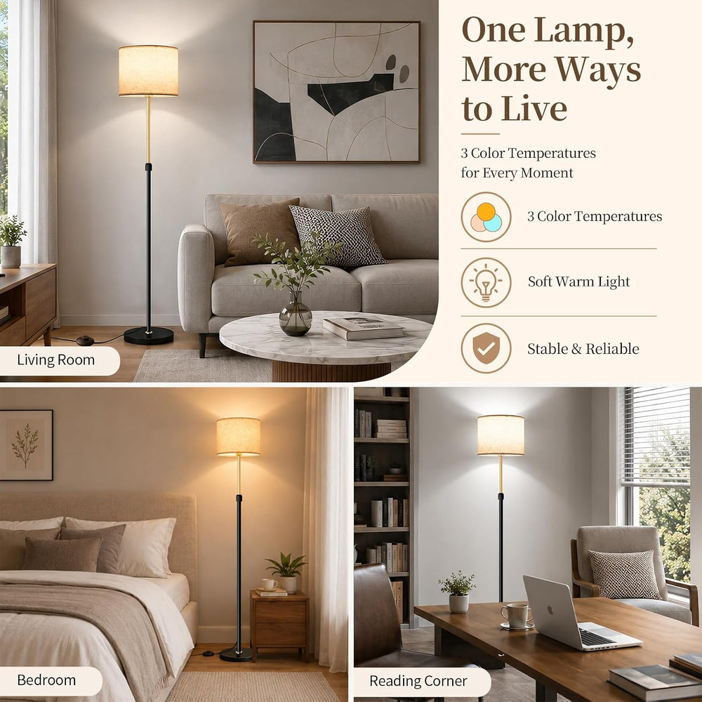 Dimmable Floor Lamp for Living Room, Standing Lamp with Remote, 55-67 in