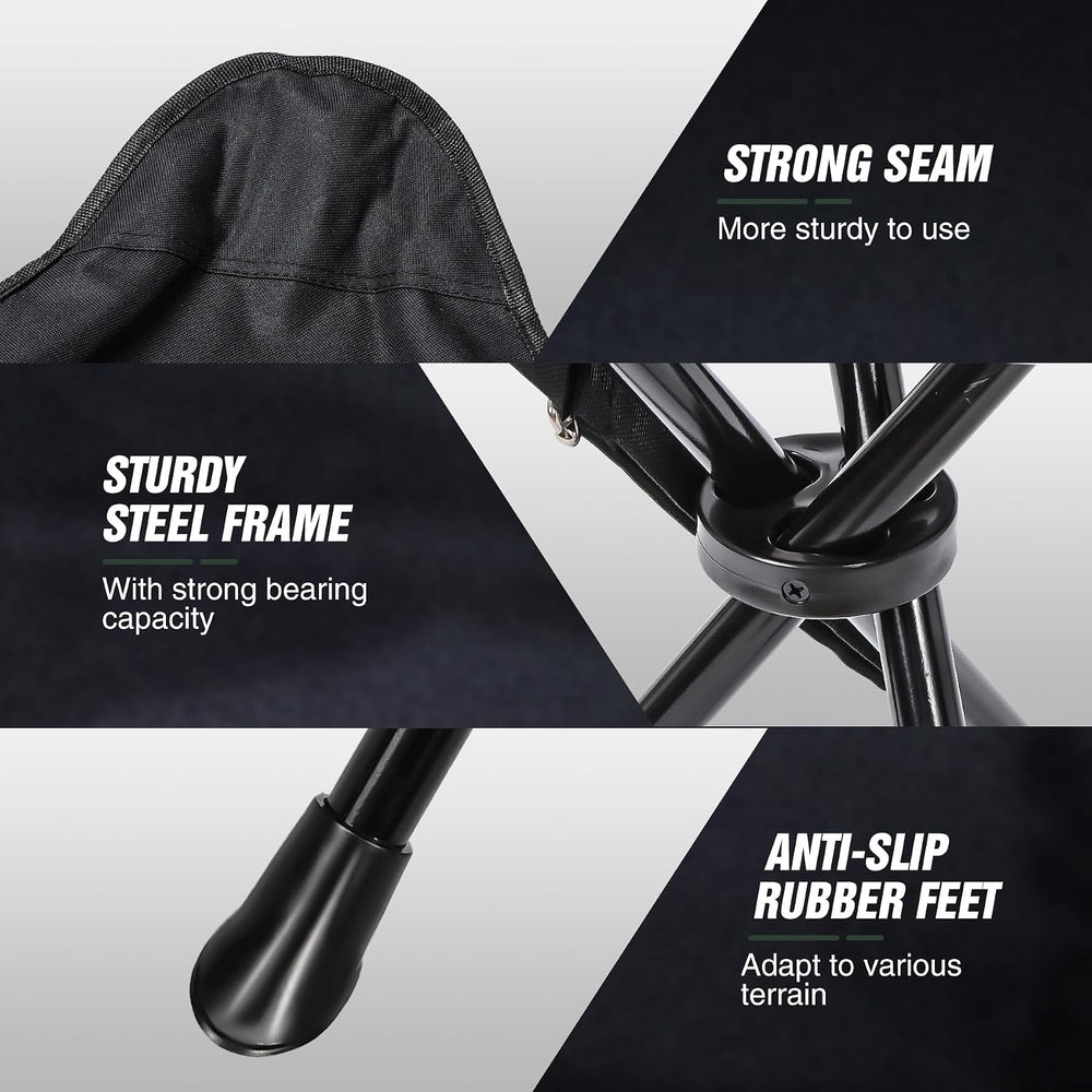 REDCAMP 2 Pack Extra Tall Folding Tripod Stools for Adults
