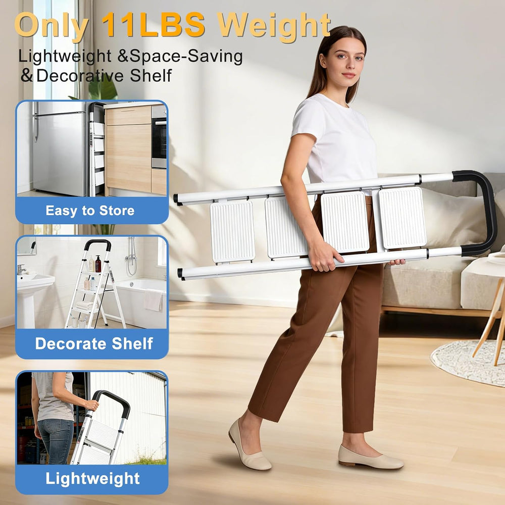 4 Step Ladder Folding Step Stool with Handrail
