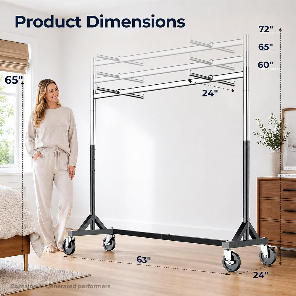 HOKEEPER Z Rack for Clothes Heavy Duty Hold 500 LBS with Display Arms