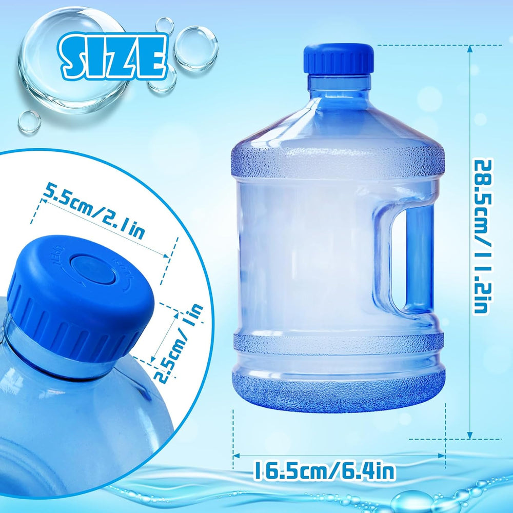 Alaeseje Round Plastic Water Jug,1 Gallon Water Bottle,2 Pieces