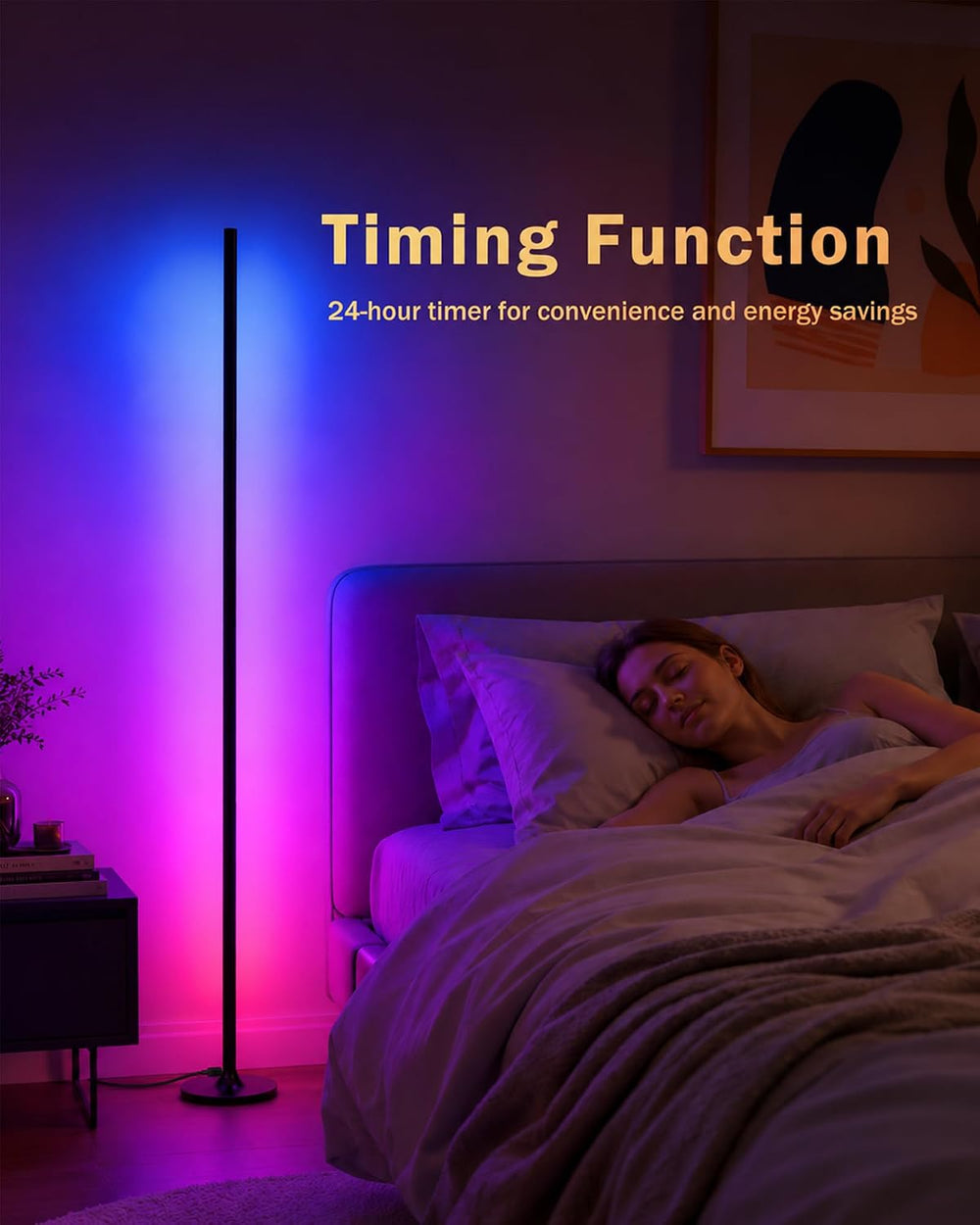 63" H RGB Floor Lamp, Smart Led Corner Lamp with Music Sync