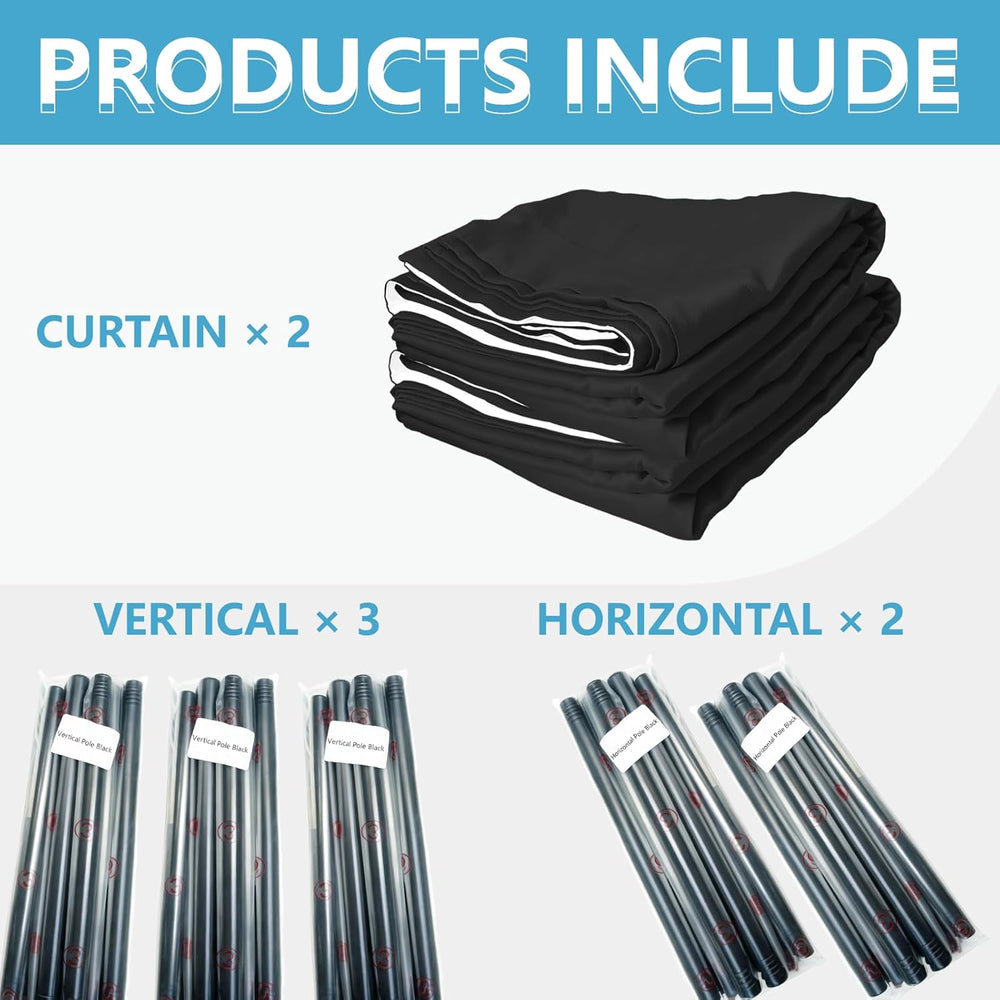 JILRON No-Drill Room Divider Curtains Set: Includes 106" W x 84" L ...