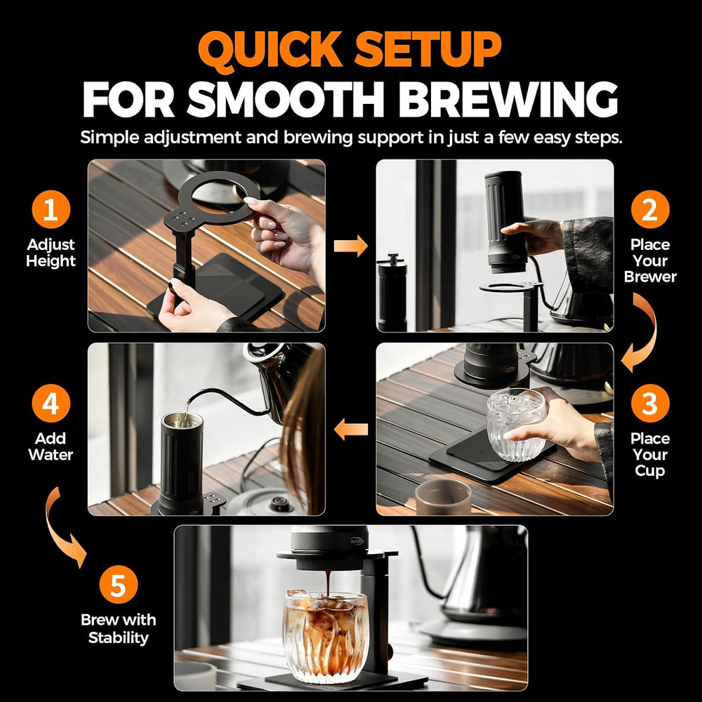 IKAPE Adjustable Portable Coffee Maker Stand, Aluminum Alloy Universal Coffee...