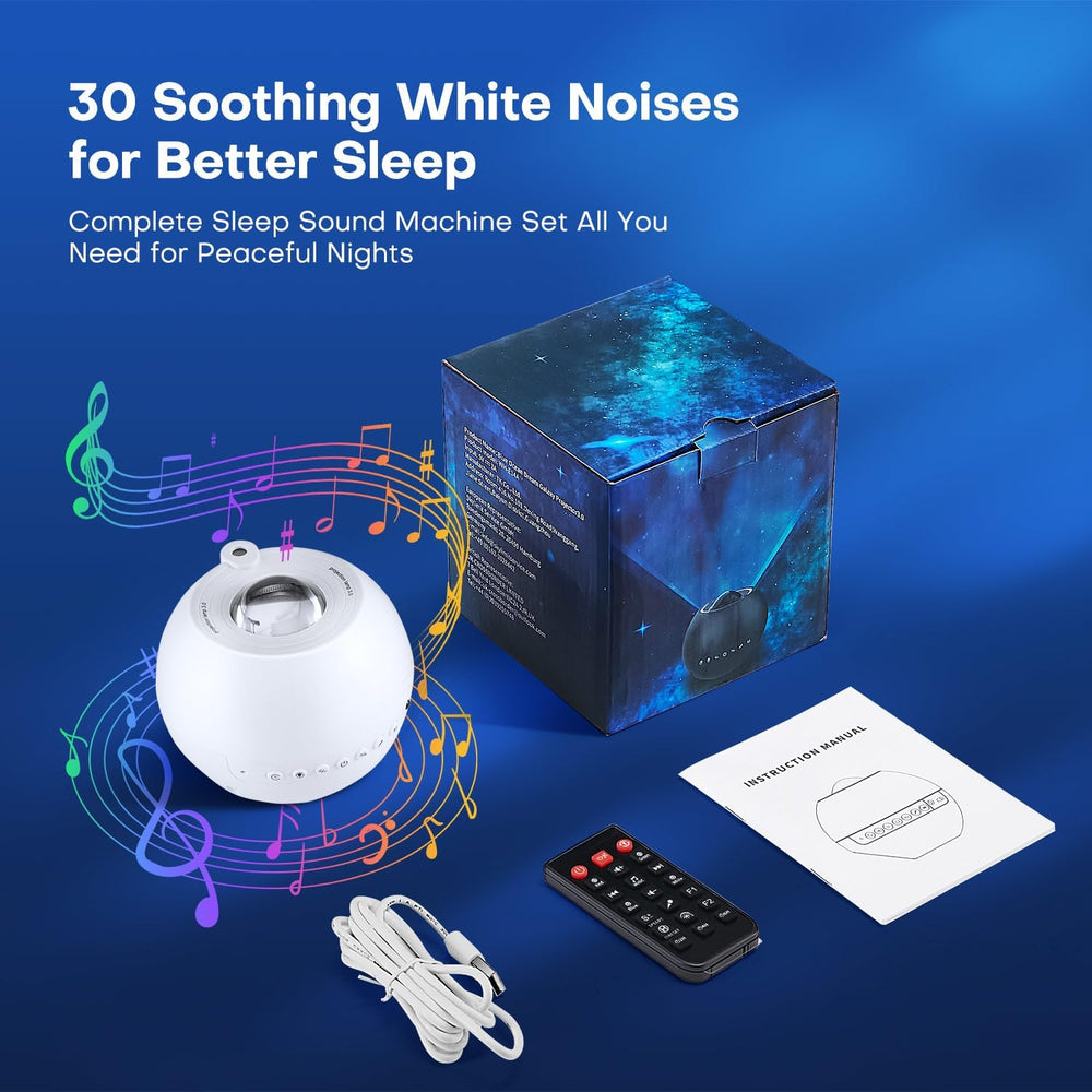 Sound Machine Light Projector, 30 Sleep Sounds for Adult, Bluetooth Speaker