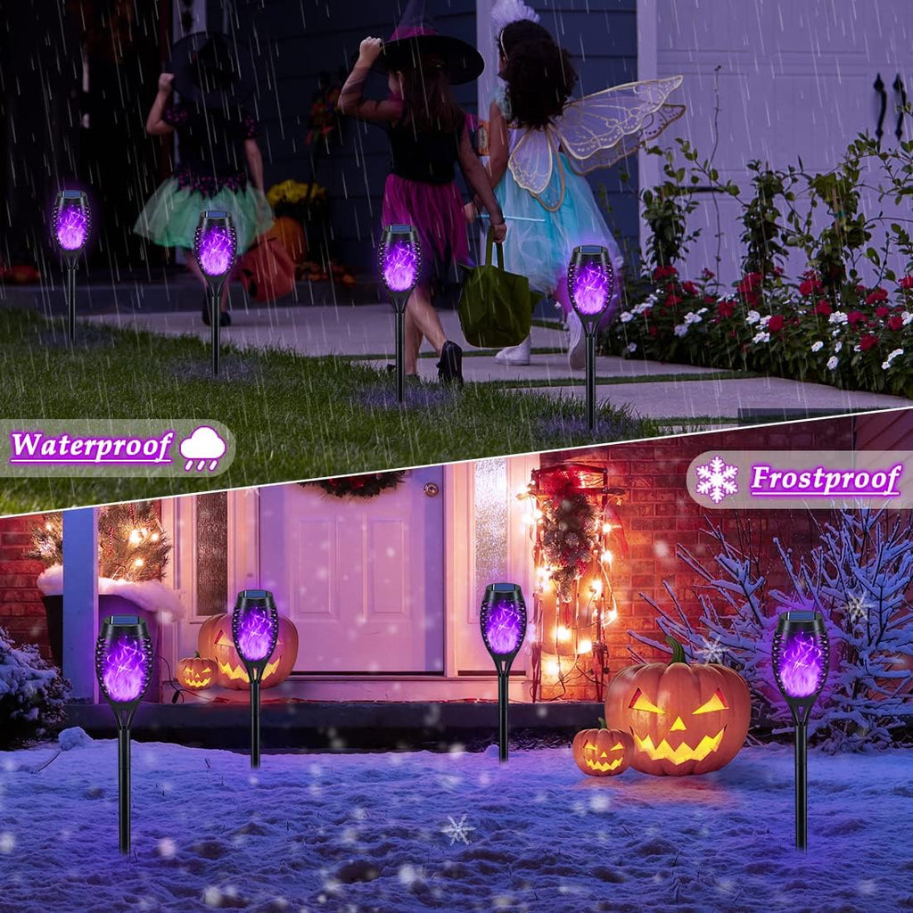 12Pack Purple Solar Halloween Lights for Halloween Decorations Outdoor