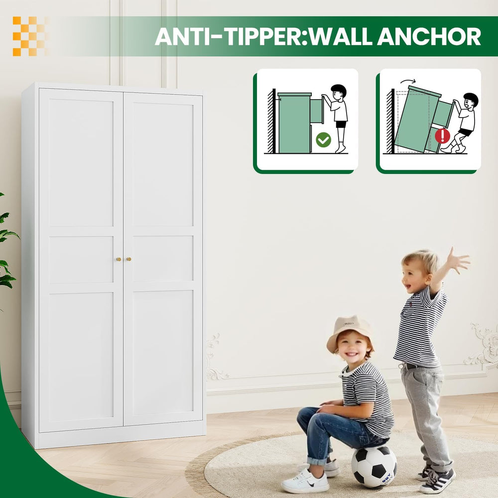 Metal Armoire Wardrobe Closet Cabinet,White Armoire Wardrobe Closets Storage ...