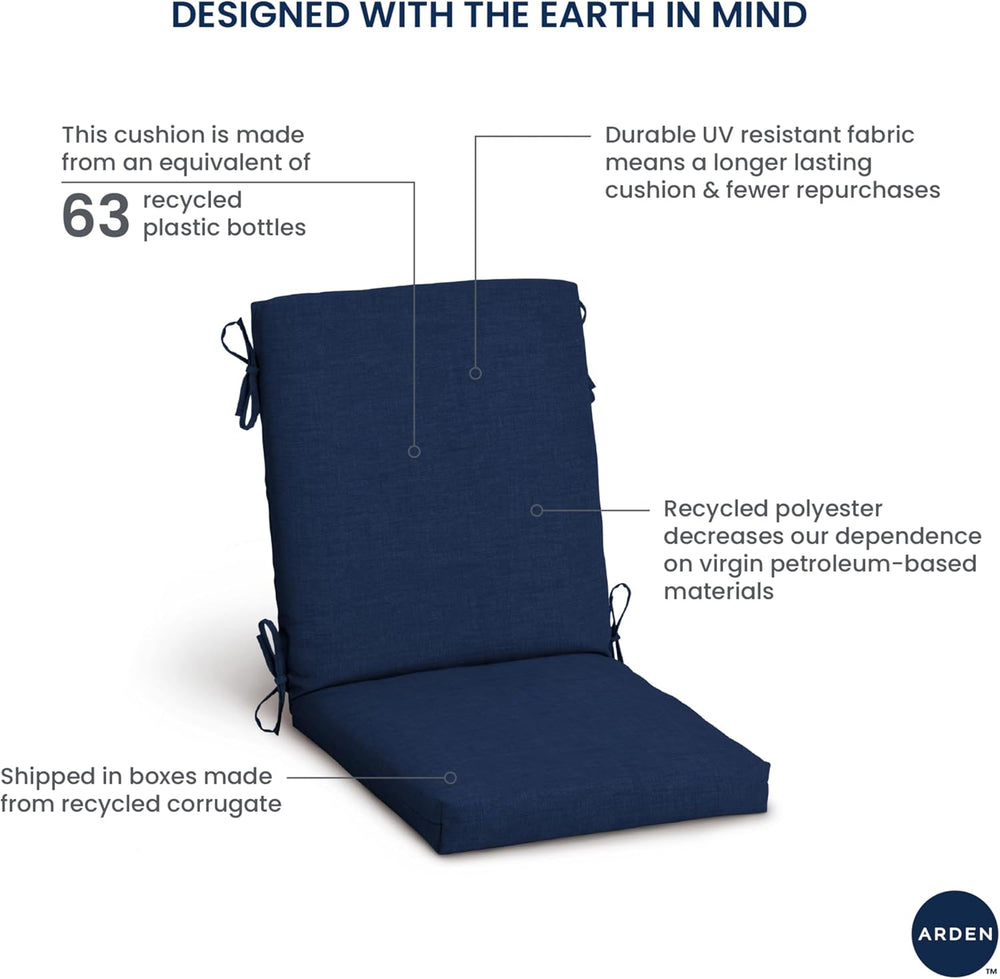 ARDEN Outdoor Dining Chair Cushion, 20 in x 20 in, Weather-Proof, Rain-Proof,...